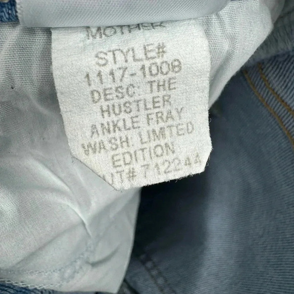 MOTHER The hustler ankle fray limited edition jeans size 26 B2566 - Picture 8 of 8